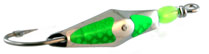 Green Holographic Trolling Spoon 2 inch, 6-pack